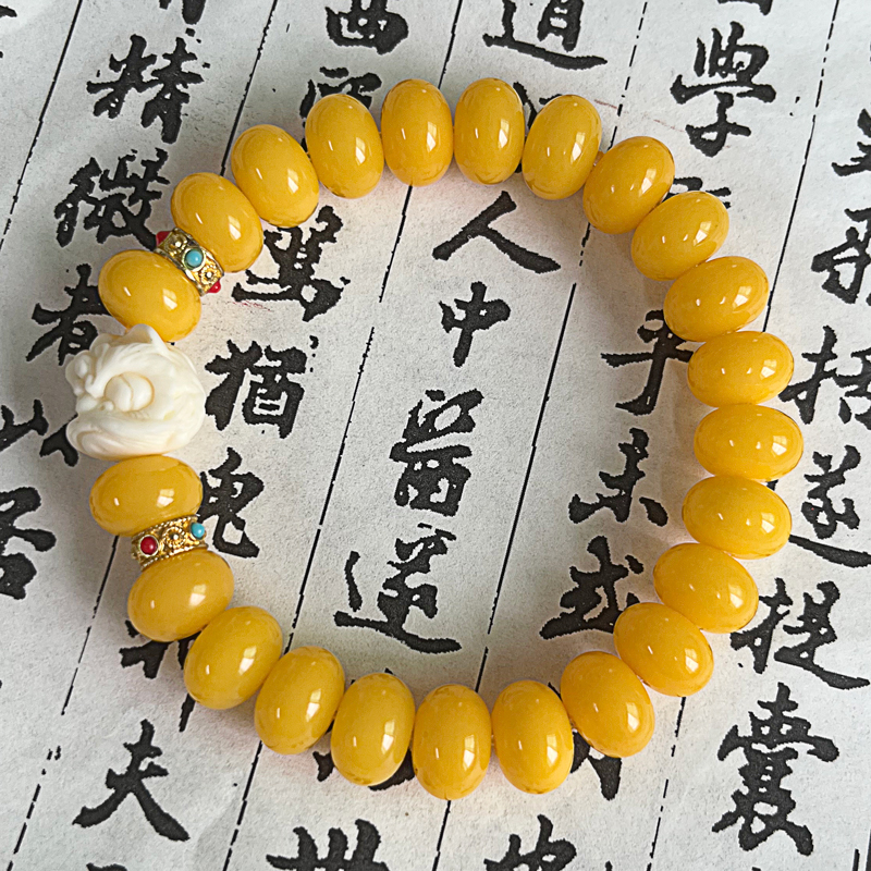 凉橘醒狮象牙果菩提根手串算盘绕指柔文玩男女佛珠念珠盘玩菩提子 - 图2