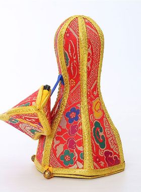 尼泊尔金刚铃杵布套刺绣花纹布料带拉链收纳袋金刚铃杵套铃铛口袋