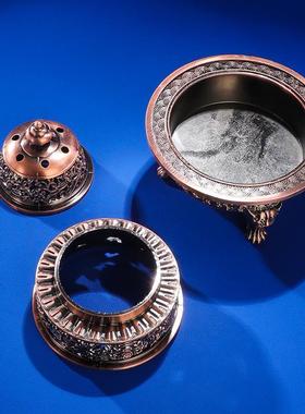 藏式三足鼎立檀香炉八吉祥熏香炉供佛香炉家用室内香炉创意香薰炉