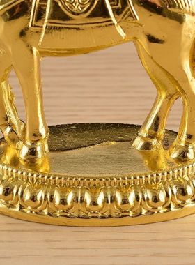 藏式轮王七政宝居家吉祥摆件鎏金佛前七珍宝摆件民族用品居家摆件