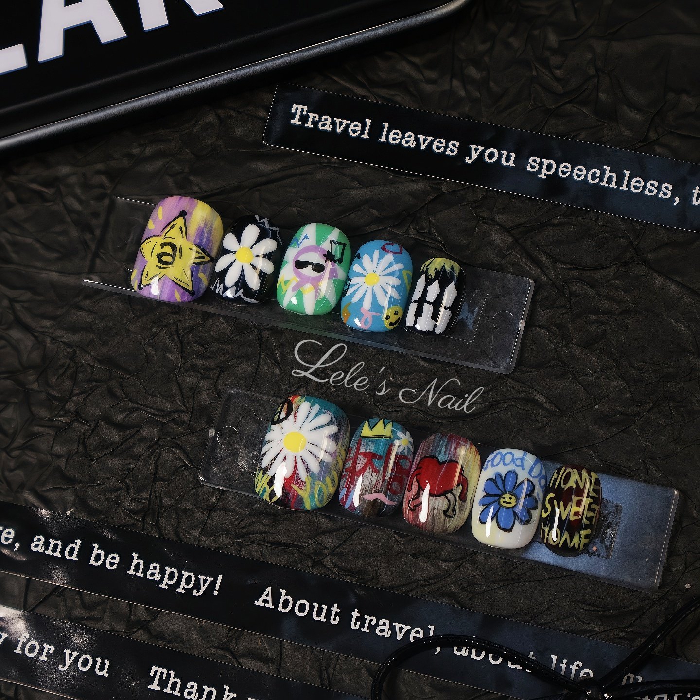 权志龙GD日常演唱会纯手工手绘高级感短款美甲穿戴甲可拆卸,淘宝优惠券,粉丝福利购,淘宝优惠卷