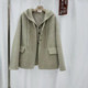 2025 new autumn and winter Korean style college style hooded vest two-piece cashmere coat short wool coat for women