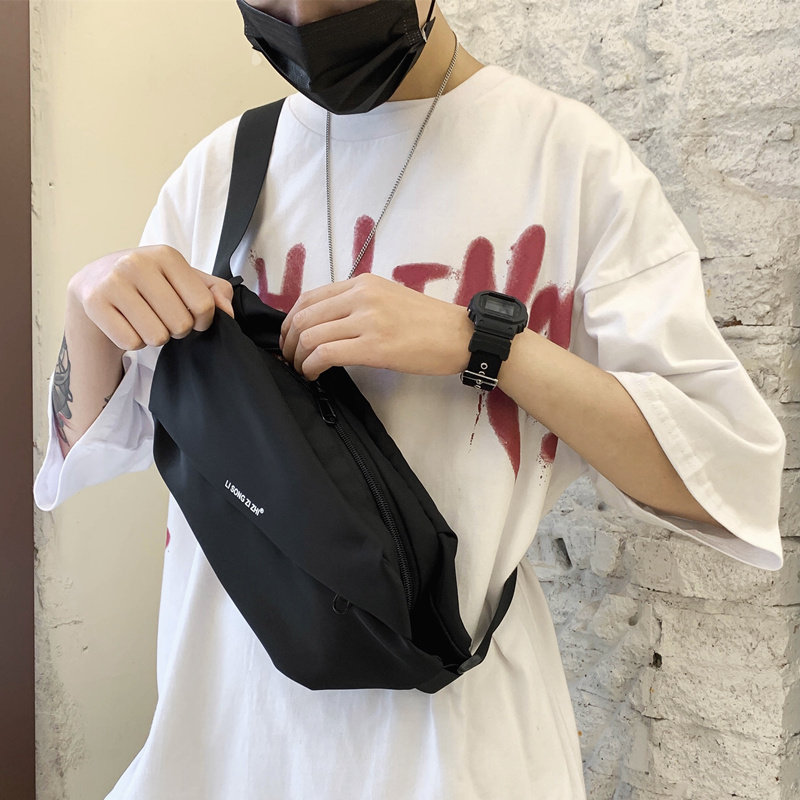 腰包男骑行单肩斜挎包潮牌多功能磁吸扣胸包休闲时尚轻便运动包女