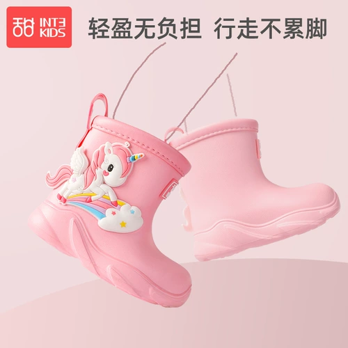 Детский дождевик, туфли для мальчиков, нескользящие водонепроницаемые детские мультяшные сапоги для раннего возраста, увеличенная толщина