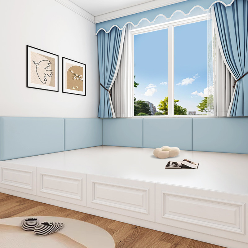 定制榻榻米软包墙围自粘贴儿童房无床头靠垫改造防撞床边护墙靠背,淘宝优惠券,粉丝福利购,淘宝优惠卷