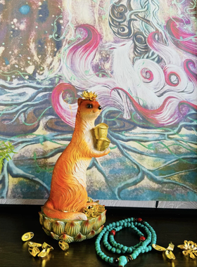 黄鼠狼黄大仙摆件佛堂供桌神像佛龛招财进宝礼物装饰家用桌面摆件