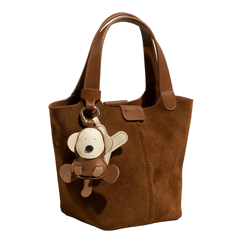 暮思小姐磨砂牛皮菜篮子包2024秋季新款百搭休闲单肩手提水桶包女,淘宝优惠券,粉丝福利购,淘宝优惠卷