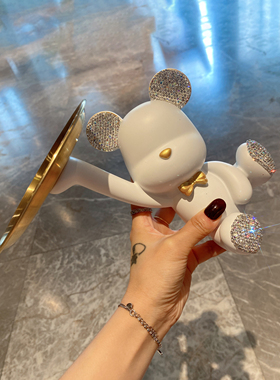 树脂网红款镶钻熊收纳摆件
