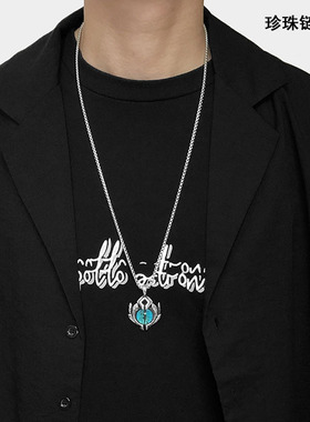 小众设计恶魔眼睛钛钢项链嘻哈男