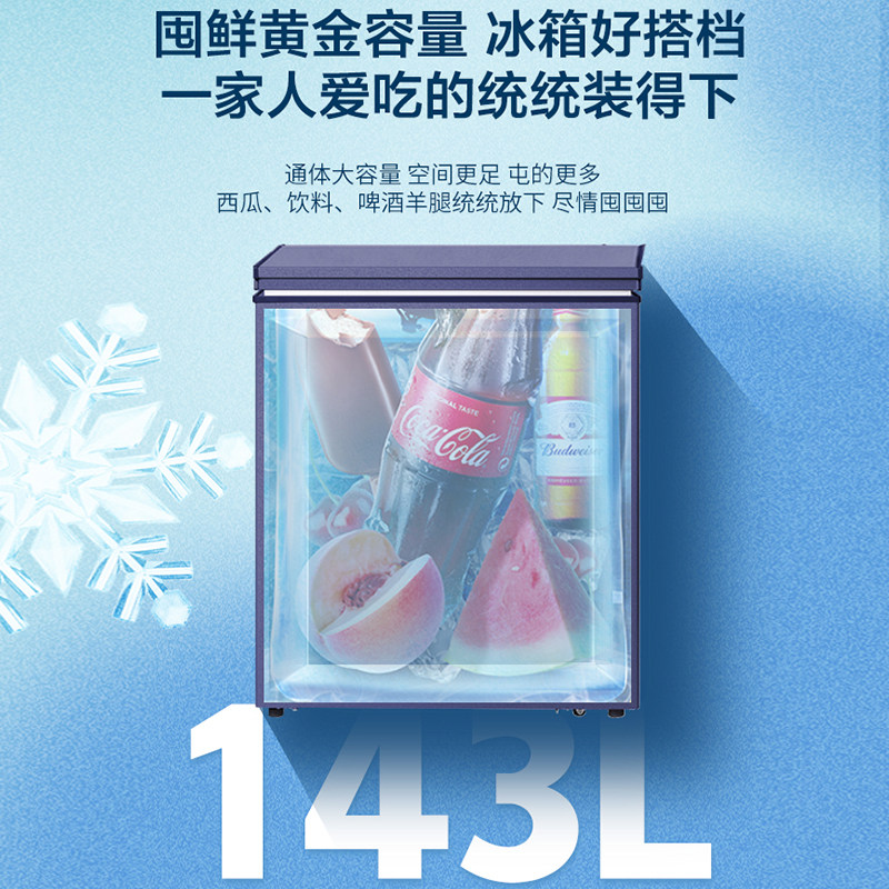 新飞143升立式单门单温家用冷柜 新飞冷柜