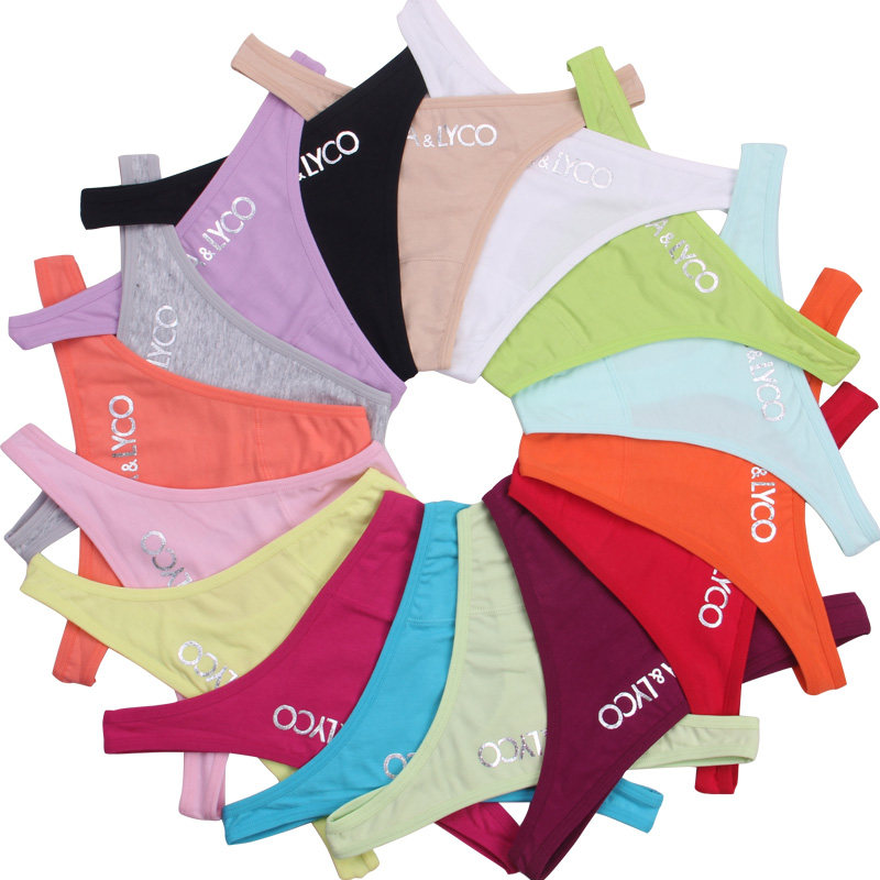 3件装女士中低腰欧美性感纯棉t裤 来莎来酷达丽内裤