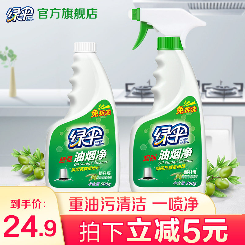 绿伞油烟净2瓶油污抽油烟机清洁剂 绿伞油污清洁剂