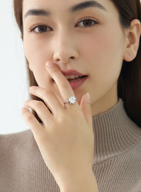 JudyCollins方形求婚戒925银轻奢