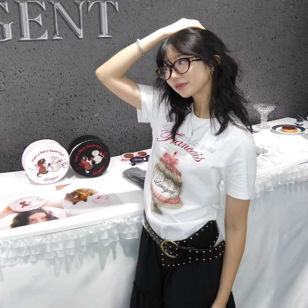 韩国代购lartigent蛋糕印花短袖百搭甜美短款T恤女上衣25春夏新款 - 图3