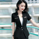 Summer short-sleeved thin hotel work clothes black suit