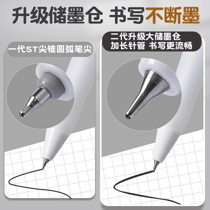 得力速干刷题笔按动中性笔黑科技小白笔ST笔头黑笔考试专用签字笔,淘宝优惠券,粉丝福利购,淘宝优惠卷