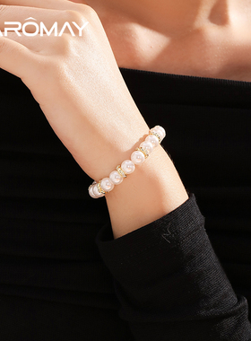 CAROMAY金缕珠环手链女款节日礼物送女友手饰轻奢高级感气质饰品