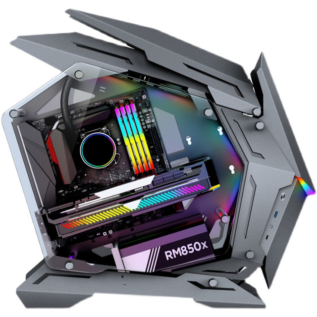 Qiao Sibo desktop computer case gaming all-aluminum special shape