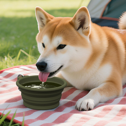 休普狗狗户外随行狗碗猫食盆外出便携宠物饮水折叠碗硅胶水碗露营 - 图3