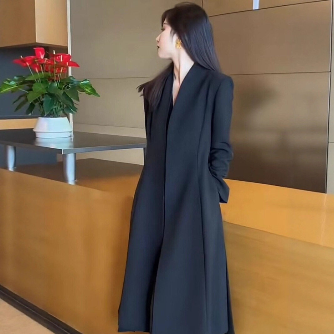 大码女装2025年春秋新款过膝风衣外套胖m200斤收腰显瘦大衣中长款,淘宝优惠券,粉丝福利购,淘宝优惠卷