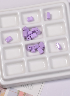 卡8亚克力隔珠烤漆小长条小蛮腰通孔DIY手机链手工串珠配件材料