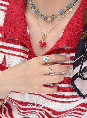 nescius螺纹滴胶戒指复古金银