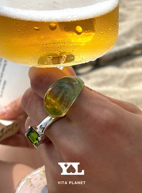 ylyl女纯银复古亮色戒指