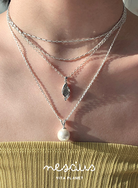 Vita Planet买手店 nescius单珍珠吊坠项链纯银女小众设计锁骨链