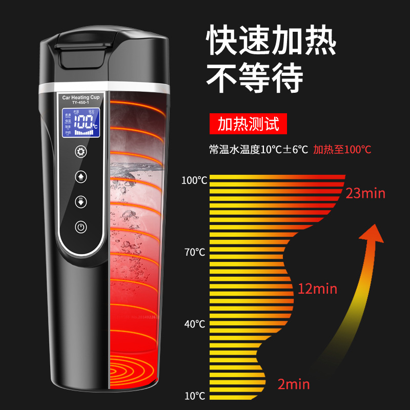 车载烧水壶保温电热水壶汽车用热水器热水杯12V24V通用烧开水杯-图1