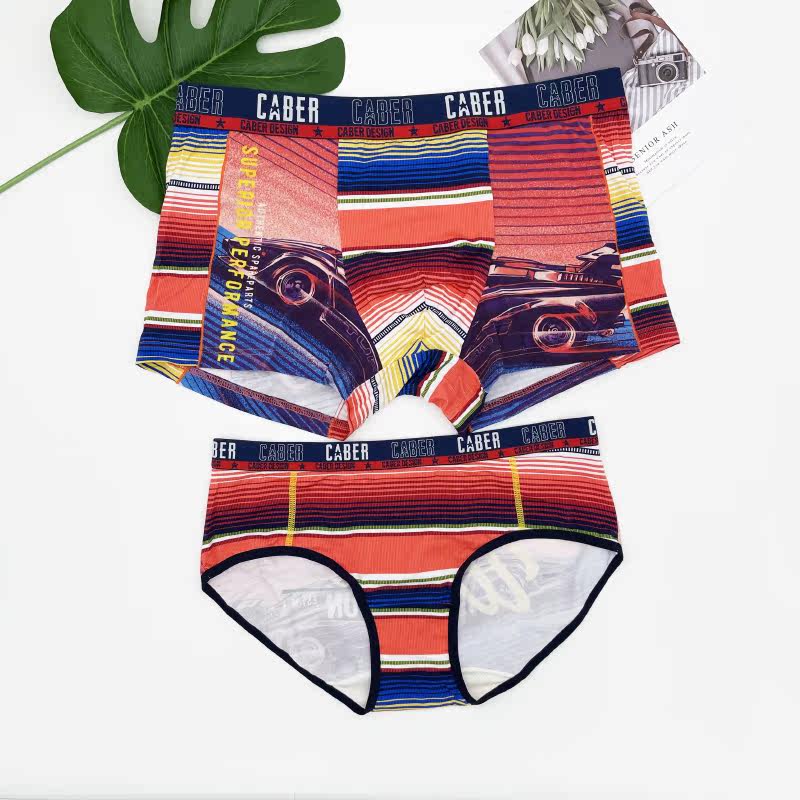 正品卡百利情侣内裤春夏新品蚕丝抗菌内裆卡通印花男平角女三角裤,淘宝优惠券,粉丝福利购,淘宝优惠卷