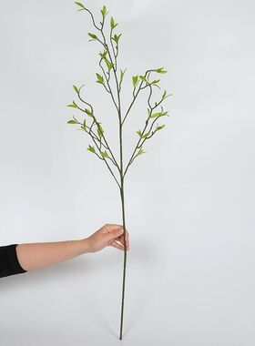 新中式仿真清新花艺绿植春芽枝叶树枝柳客厅室内空间陈设装饰摆件