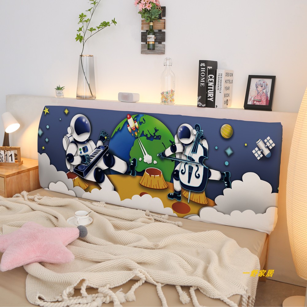 卡通床头套太空宇航员床头保护套男孩儿童房床头罩通用全包可拆洗