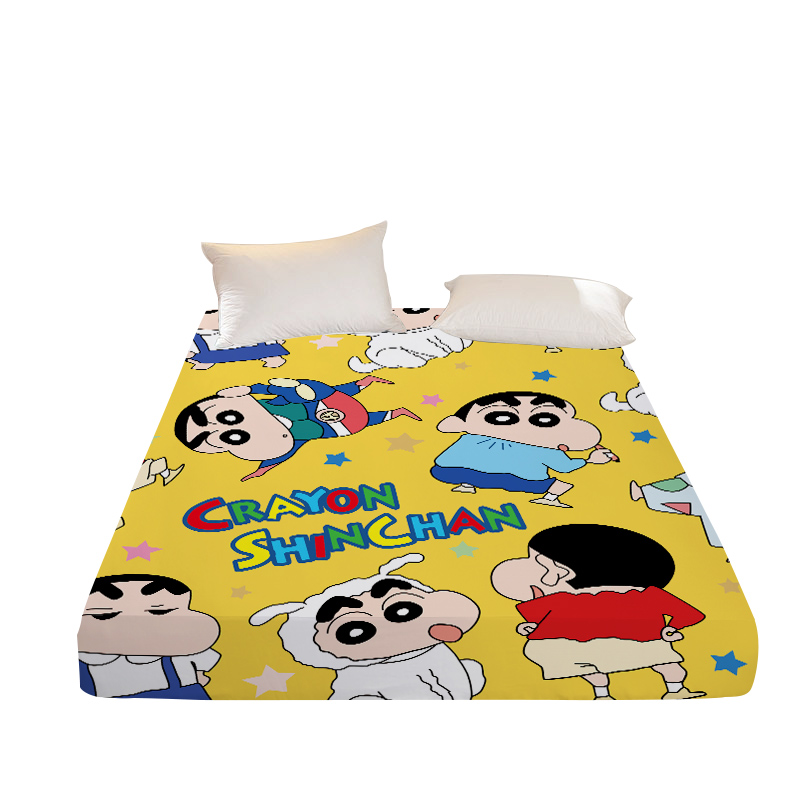 动漫蜡笔小新床笠单品席梦思保护套1.5m双人卡通卧室儿童可爱床罩