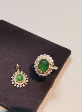 天然戒指精工镶嵌直播礼品9k金