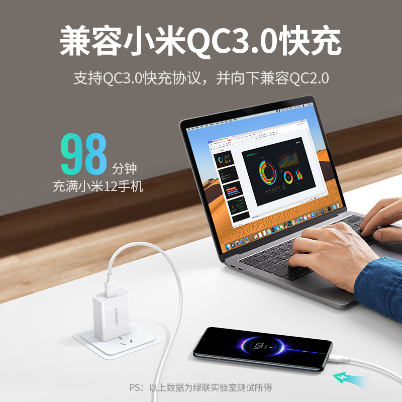 UGREEN绿联充电器FCP/QC3.0快充头适用于苹果小米华为安卓手机