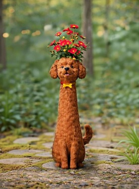 跨境爆款家居桌面装饰摆件古怪狗造型花瓶 Quirky Dog Vase狗狗花