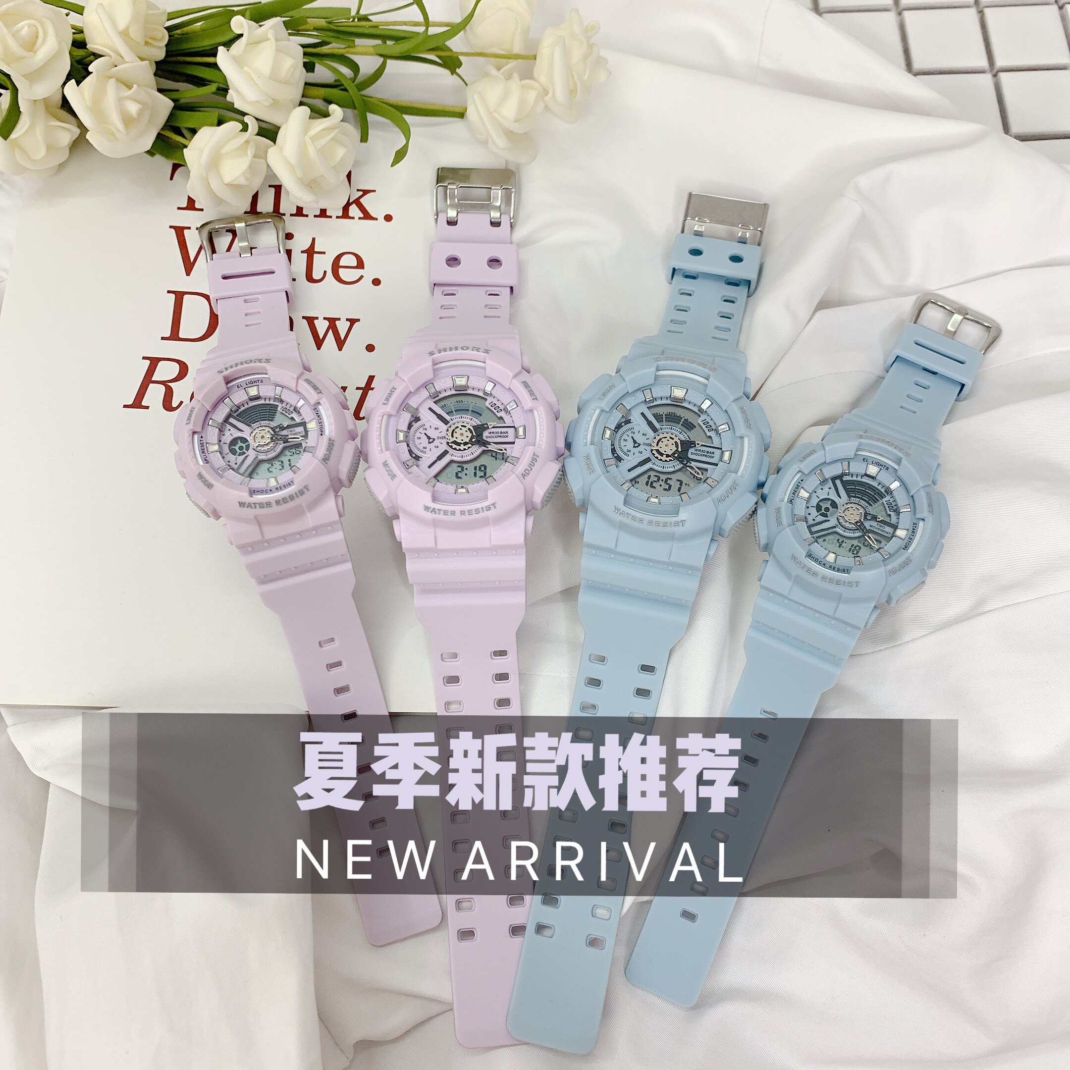 林小宅男女韩版简约潮流情侣电子表 李欧尼的店国产腕表