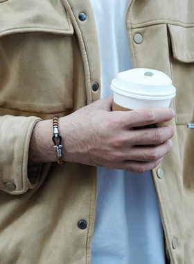 天然老山檀马蹄形磁吸扣手链香木男女礼物高级感氛围感