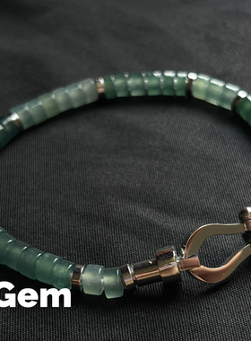 天然A货翡翠马蹄形磁吸扣手链时尚潮流配饰精致单品