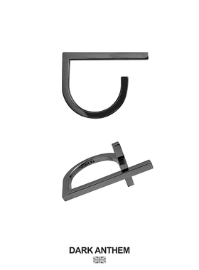 DARK ANTHEM重音 十字架戒指一对纯银男女款简约欧美情侣朋克中性