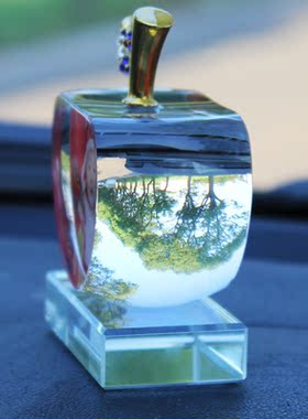 车载摆件水晶照片定制创意中控台车内饰品苹果汽车车用装饰品大全