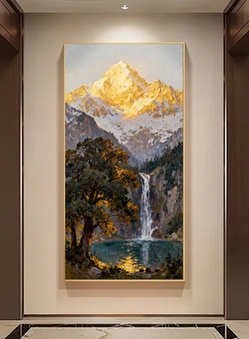 白鹿艺术纯手绘油画聚宝盆风景画