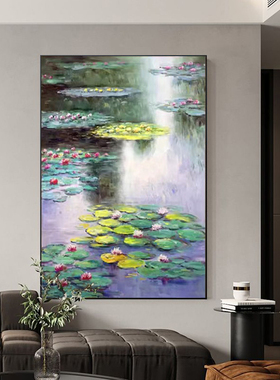 白鹿艺术纯手绘油画莫奈名画睡莲