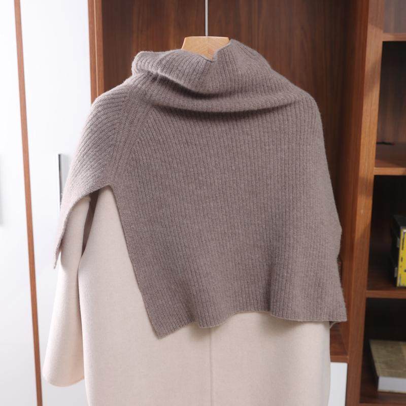 时髦100纯羊毛披肩斗篷外搭高领纽扣围脖百搭针织假领保暖围巾女,淘宝优惠券,粉丝福利购,淘宝优惠卷