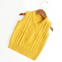 Child girls sweater waistcoat Korean version 2023 Spring new CUHK Boys thinner 4-5-6-7-year-old wool vest