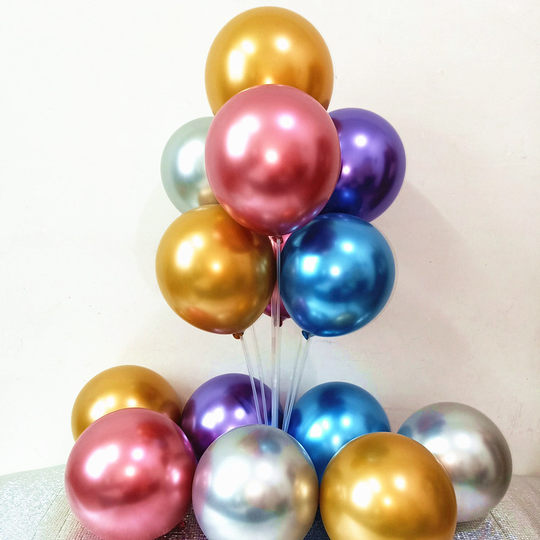 High-end metallic gold ruby red balloon mix