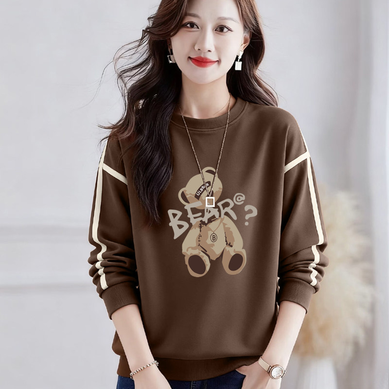 外贸一线品牌女装纯棉长袖印花卫衣女秋冬新款文艺宽松打底衫上衣,淘宝优惠券,粉丝福利购,淘宝优惠卷