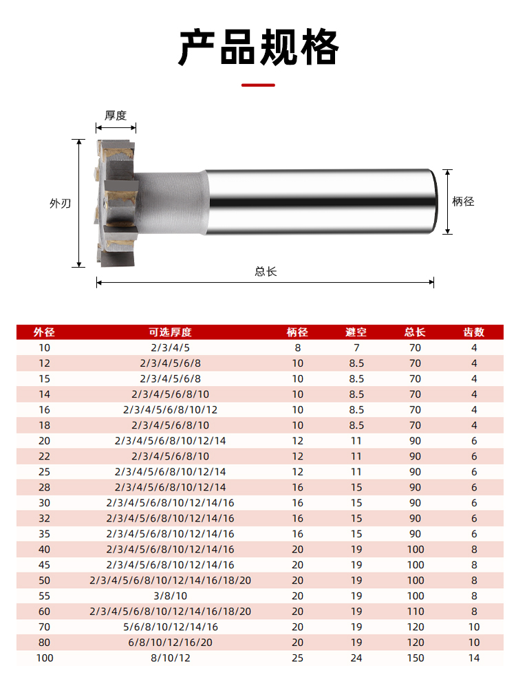 镶合金T型铣刀 硬质合金焊接t型槽铣刀直柄T型刀钨钢t型刀1260mm - 图0