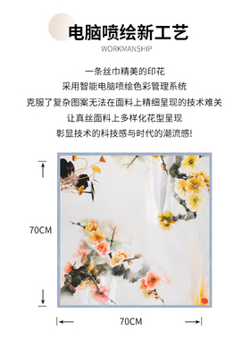 达芬奇密码丝巾女真丝系脖颈部防晒桑蚕丝中方巾送妈妈礼盒装礼物