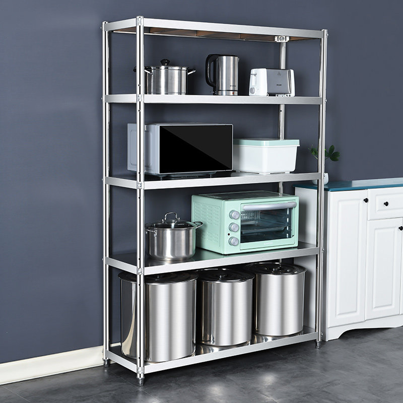Stainless steel kitchen shelving floor shelves storage rack_虎窝淘